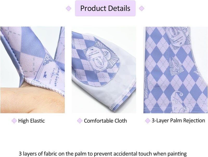 TABLIKE Artist Drawing Glove, Breathable Two Finger Digital Art Glove 3-Layer Palm Rejection Right/Left Hand Digital Graphic Tablet, Purple, M Size - Image 3
